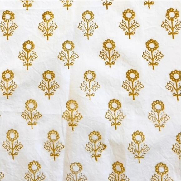 DOEN Shore Top Cream Sunflower Block Print L - Picture 8 of 9